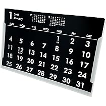 Amazon | 名刺サイズ卓上カレンダーBlack(紙スタンド